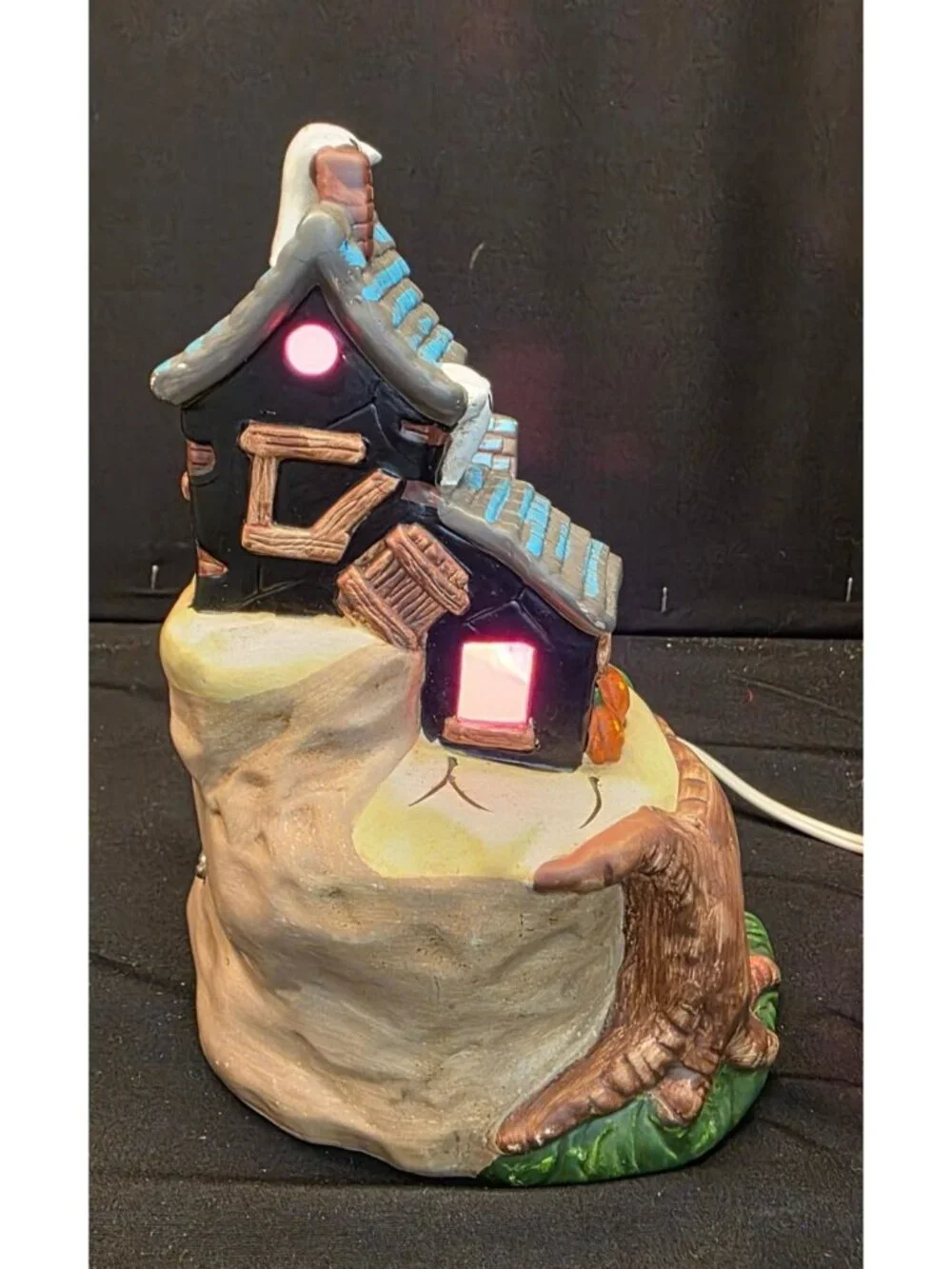 Vintage Pacific Rim Ceramic Light-Up Halloween Spooky Haunted House Colorful
